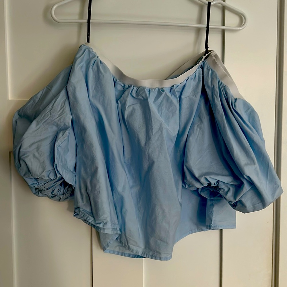 Blue Off the Shoulder Top